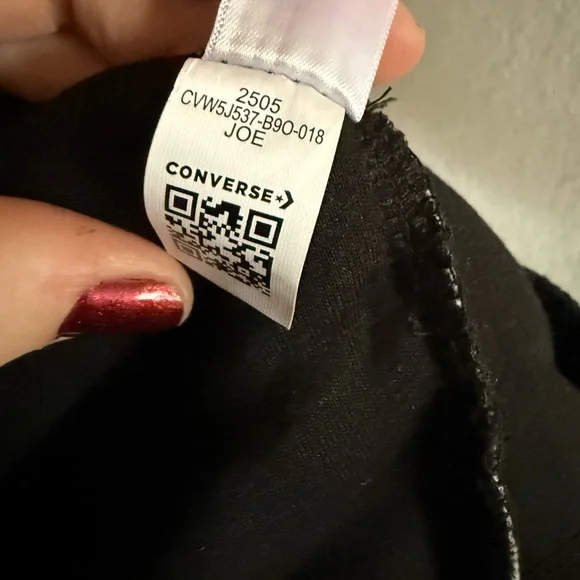 🖤🤍Converse Black and White Patterned Fleece Teddy Full Zip Jacket NWT Size Large - Picture 11 of 12